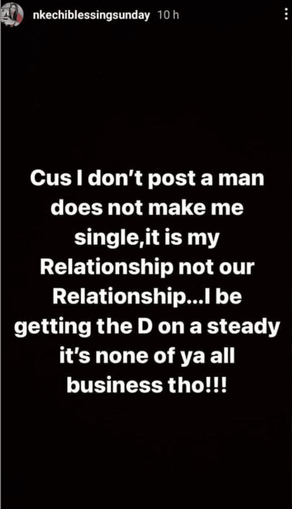 "It's none of your business" - Nkechi Blessing lashes out over her relationship status