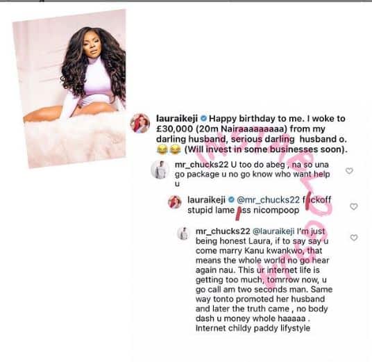 Laura Ikeji argument birthday