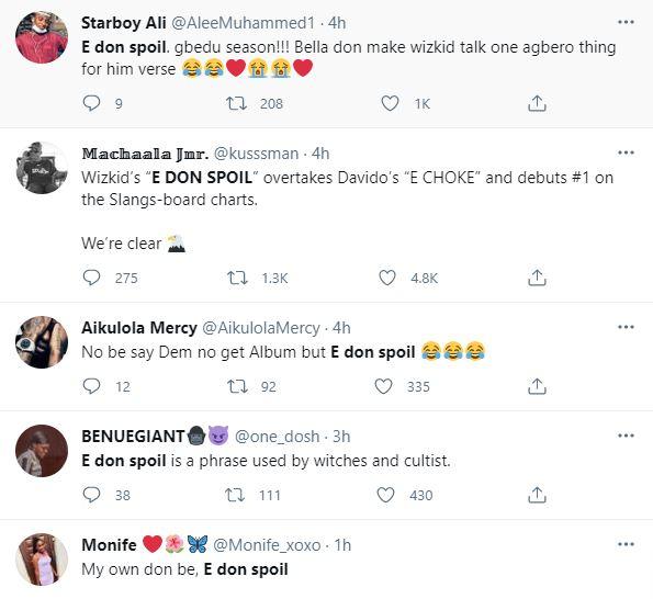 'E don spoil' trends hours after video of Bella Shmurda and Wizkid in studio surfaced online