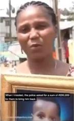 "Police gave my missing child to stranger, demands N200K to get him back" - Woman cries for help (Video)