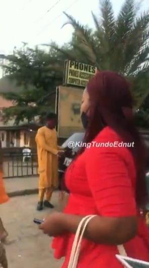 "Leave my husband alone" -  Woman calls out husband's side chick in public (Video)