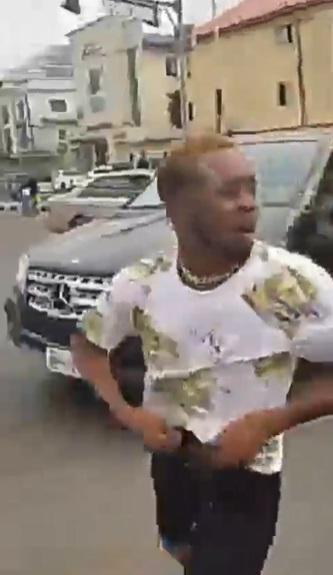 Man jumps out of Benz, starts shouting "I don't need your money again, stop following me" (Video)