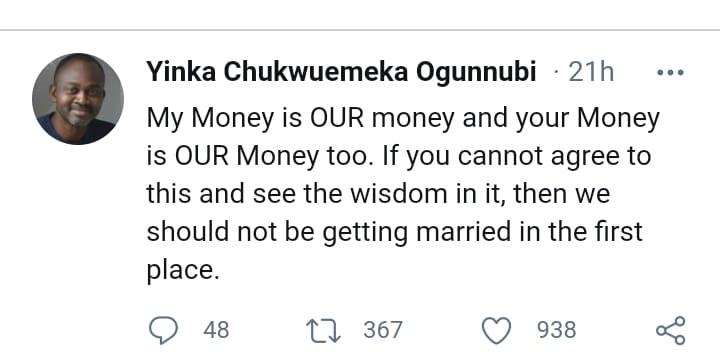 marriage money yinka ogunnubi