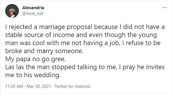 lawyer proposal marriage broke