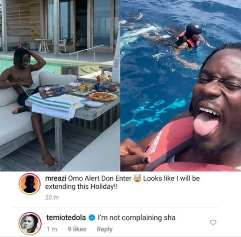 "Alert don enter" - Mr Eazi says as he intends to extend romantic holiday with Temi Otedola