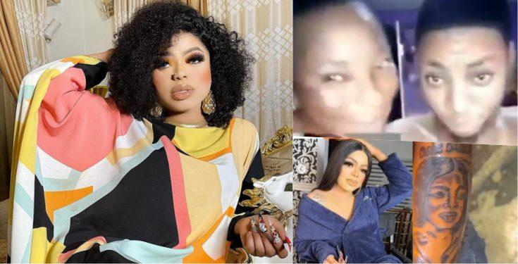 "Please help my son, he tattooed you on his hand" -  Mother showers support on son after inking tattoo of Bobrisky (Video)