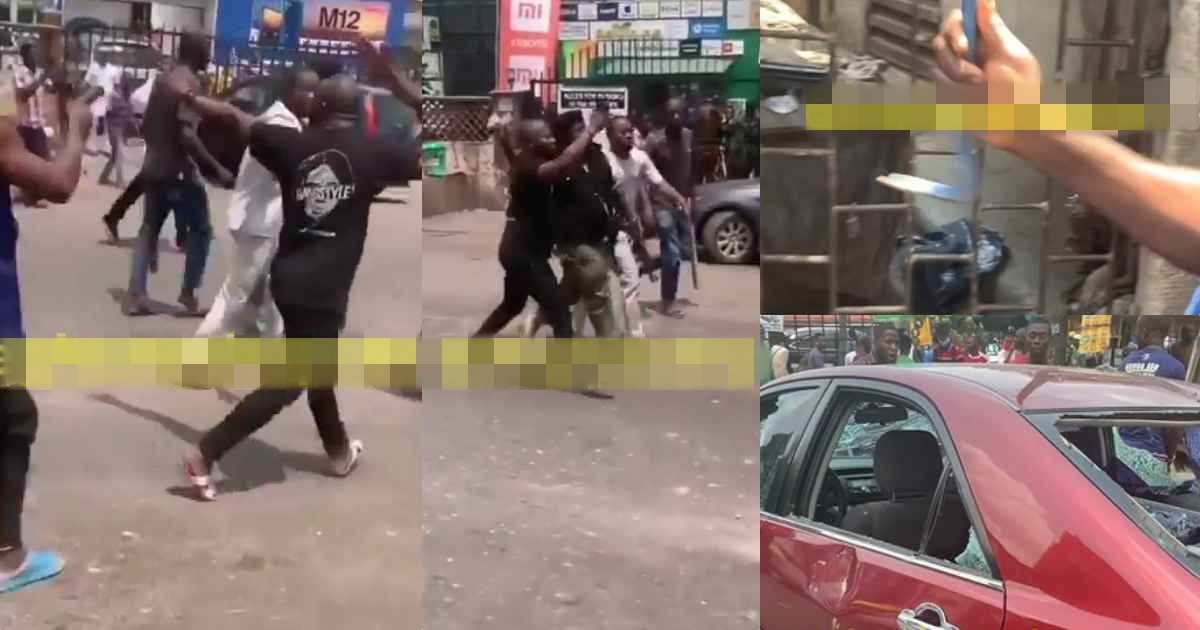 Policemen caught allegedly breaking into a store in Computer Village (Video)