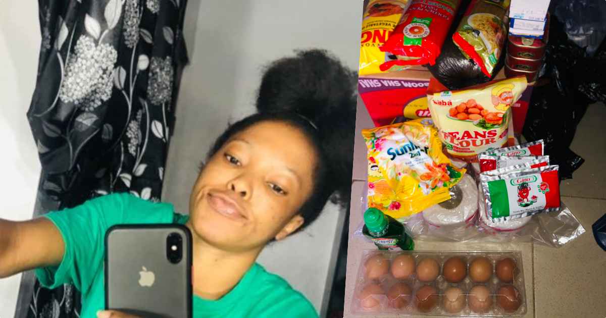 Lady shows off food items she purchased with just ₦500 (Photos)