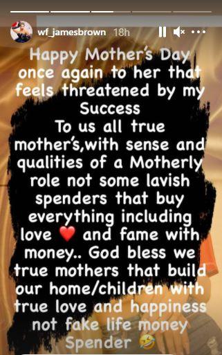 "Fake life money spender that feels threatened by me" - James Brown shades Bobrisky