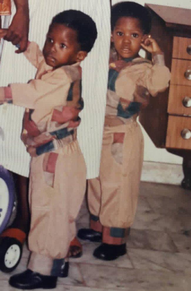 Elozonam and his twin brother recreates childhood photos on their birthday