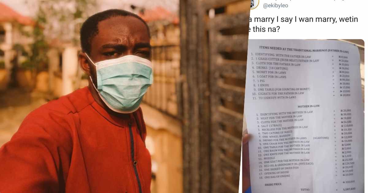 Man laments, shares long list of demands from In-laws worth over N1.1M