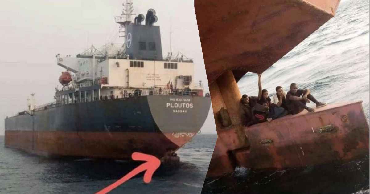 Port authorities nab four Nigerians hiding on rudder of a ship heading for Spain (Video)