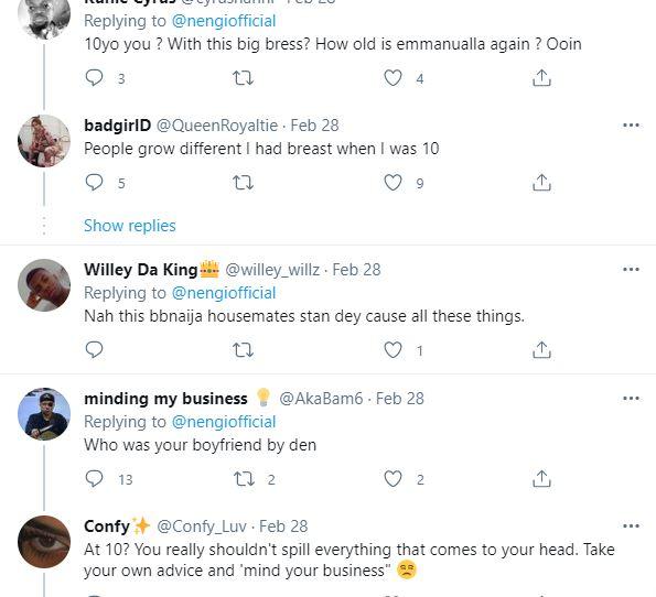 Reactions as Nengi calls herself 'Tomboy' in another throwback photo at age 10