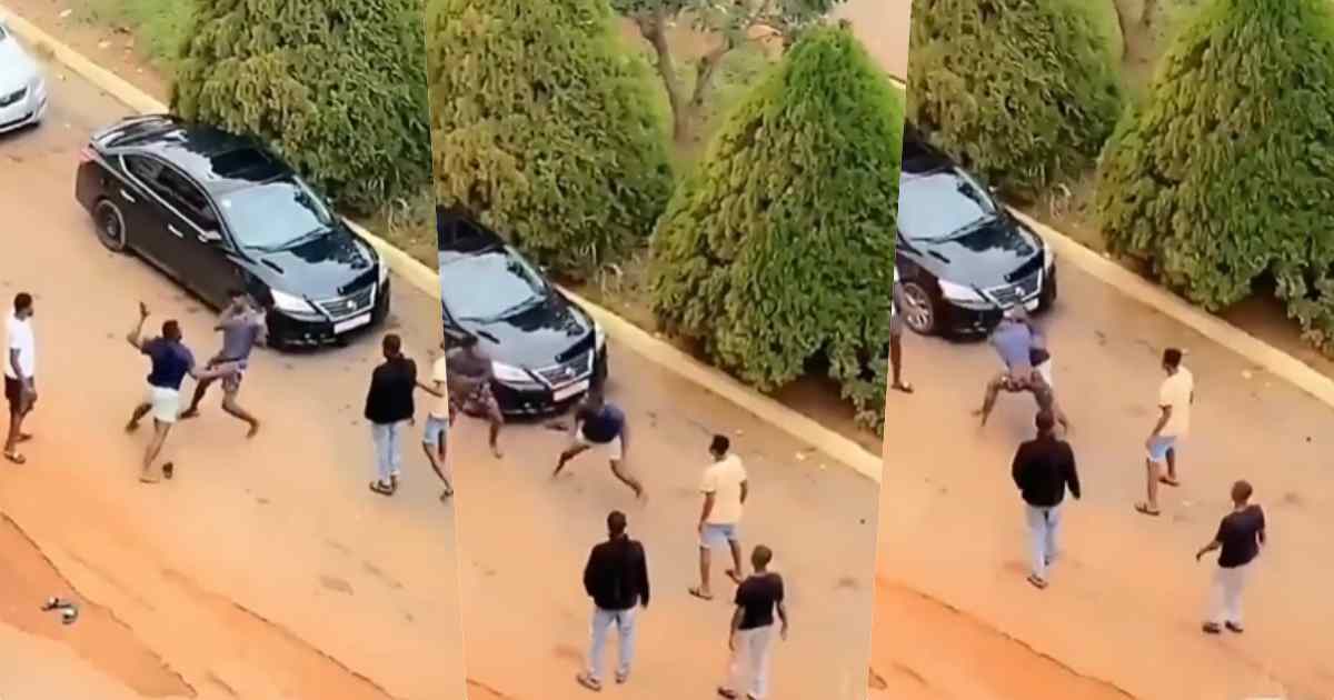 Battle of the fittest as two students exchange blows over a girl (Video)