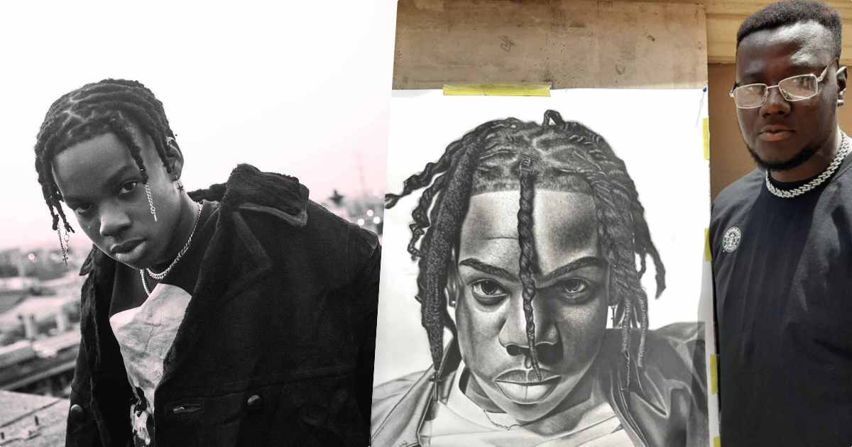 Rema rewards artist who spent 100 hours sketching a portrait of him