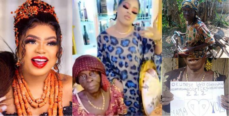 Bobrisky welcomes grandma who declared love for him to his mansion (Video)