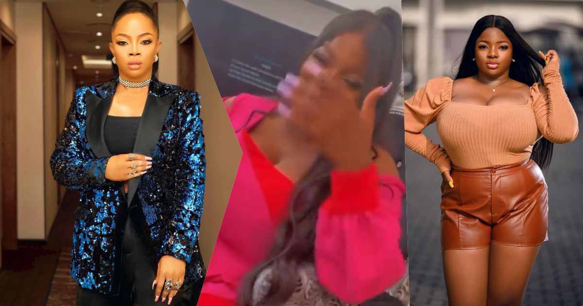 "I have never seen chest this huge" - Toke Makinwa gushes over Dorathy as they link up (Video)