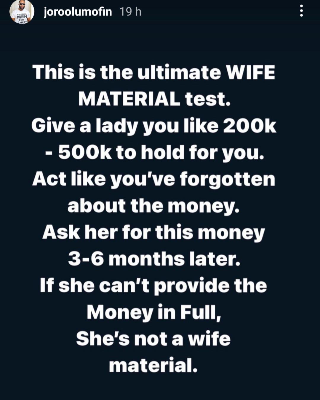 Joro Olumofin Wife Material