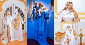 "This is blasphemous" - Celebrity stylist, Toyin Lawani dragged over nun outfit