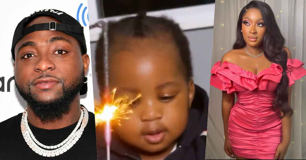 "Hailey's carbon copy" - Reactions as Davido's alleged 4th baby mama reveals son's face clearly