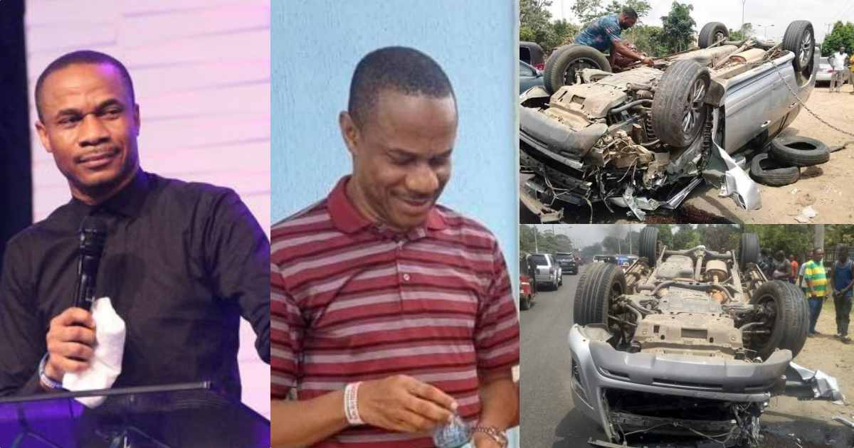 Pastor survives horrible car accident without a scratch in Uyo (Photos)