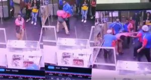 CCTV captures moment workers beat up customers for being rude (Video)