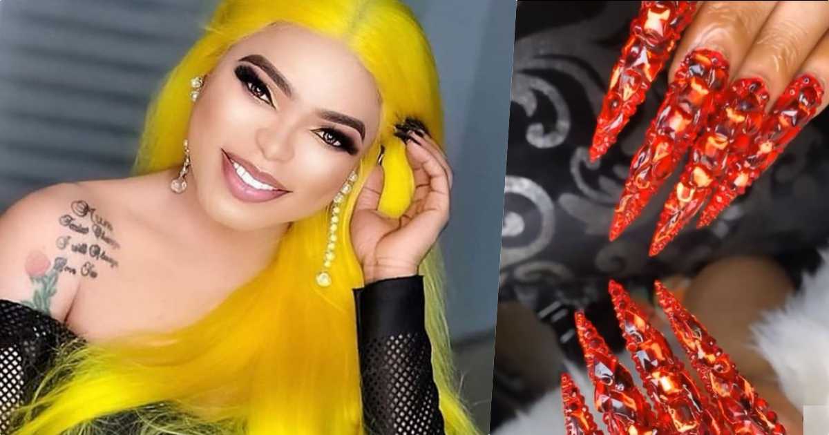 Bobrisky flaunts nails of 200K, threatens not to see it on anyone else (Video)