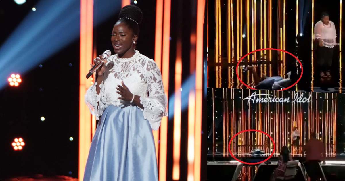 Moment American Idol contestant, Funke Lagoke fainted on stage while being judged (Video)