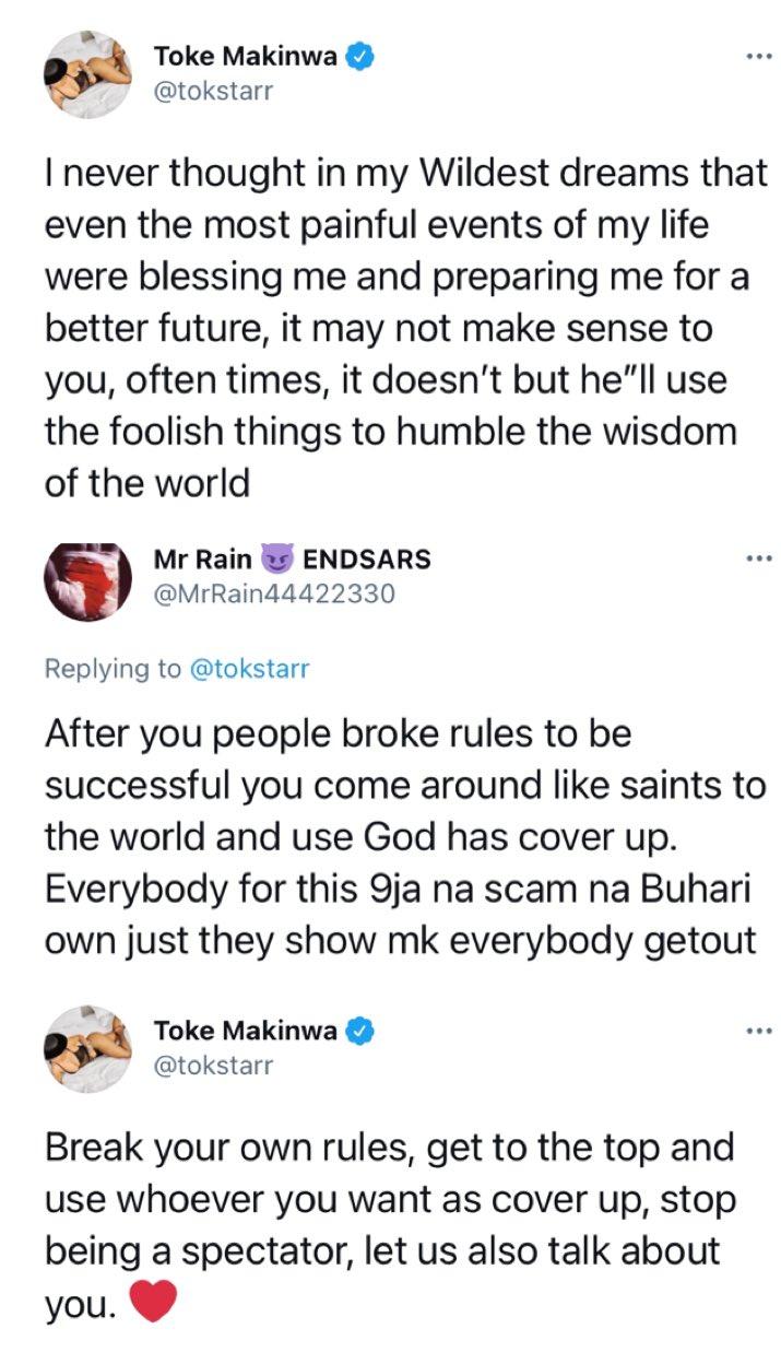 "Use whoever you want as cover up" - Toke Makinwa blast man who accused her of using illegal means to accumulate wealth