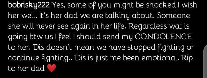 Bobrisky condolence Toyin Lawani