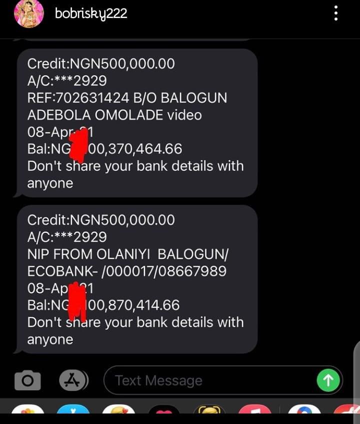 Bobrisky billion account bank