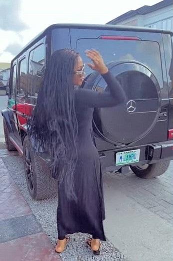 BBNaija’s Mercy Eke show off her new G-Wagon Mercedes Benz