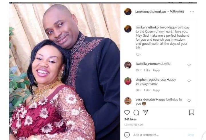 Kenneth Okonkwo wife celebrate