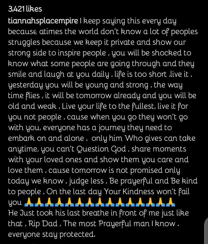 Toyin Lawani loses dad