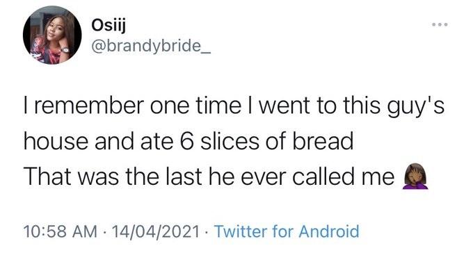 lady guy dumped bread