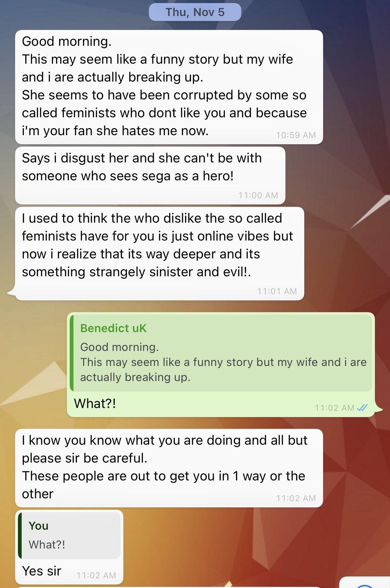 wife divorce husband Twitter