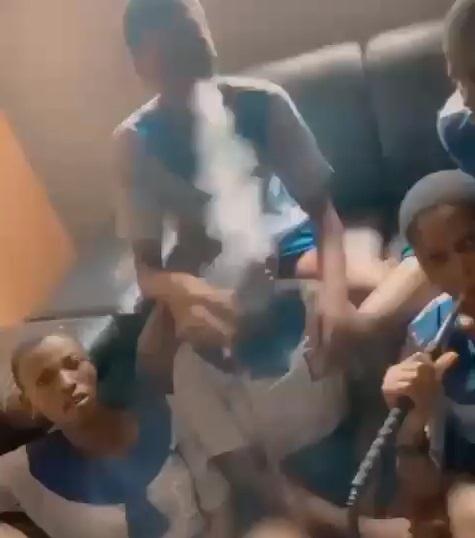 Shocking footage of secondary school students smoking shisha (Video)