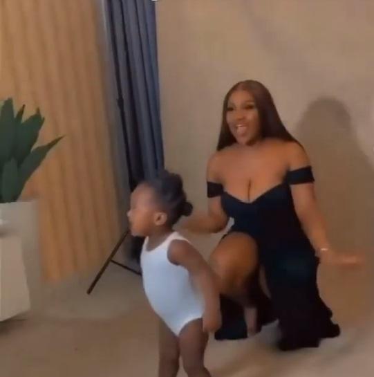 Moment Ifeanyi photobombed Chioma Rowland's birthday shoot (Video)