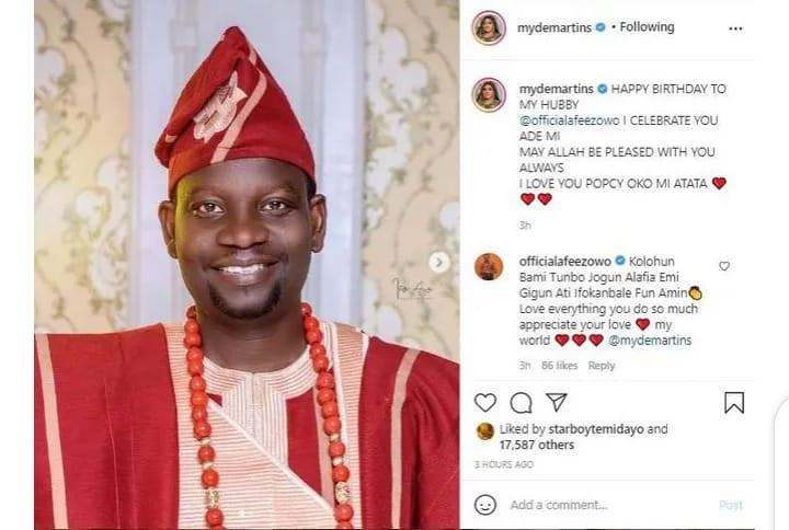 Mide Funmi celebrate husband