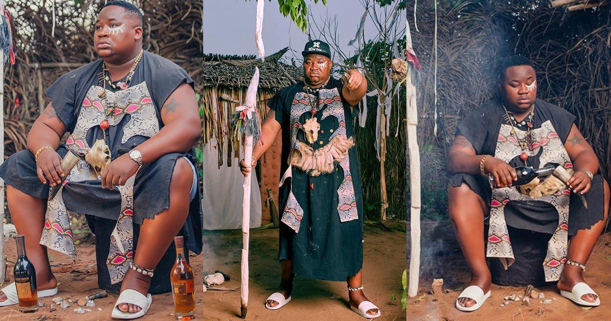 Baba make I come collect soap?" - Reactions as Cubana Chiefpriest poses in  spiritualist attire