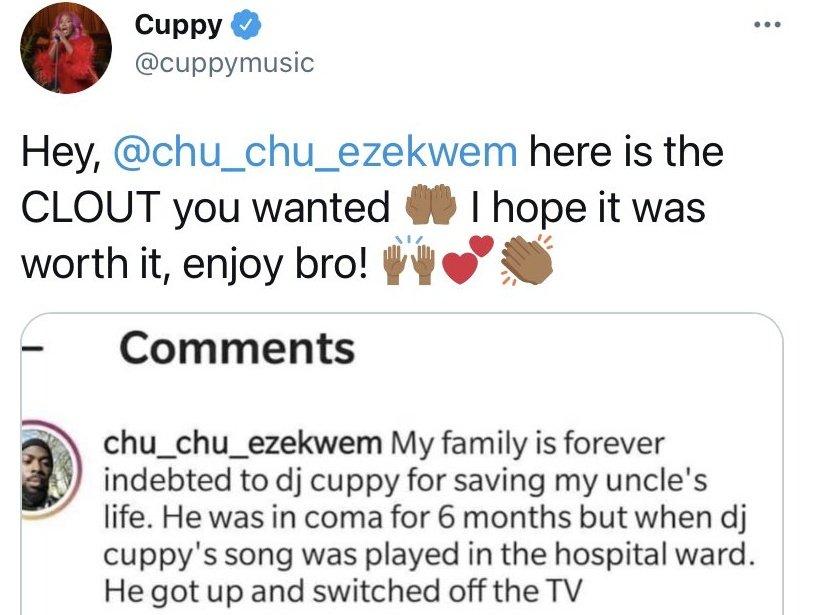 DJ Cuppy Song Troll Uncle