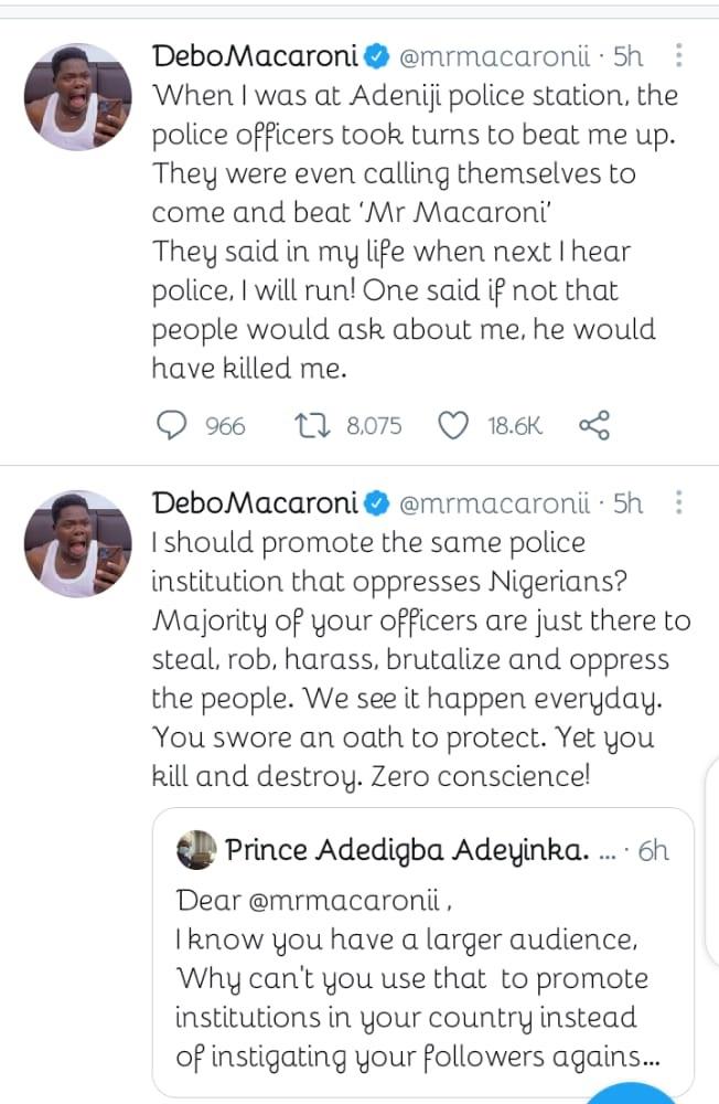 Macaroni police brutality