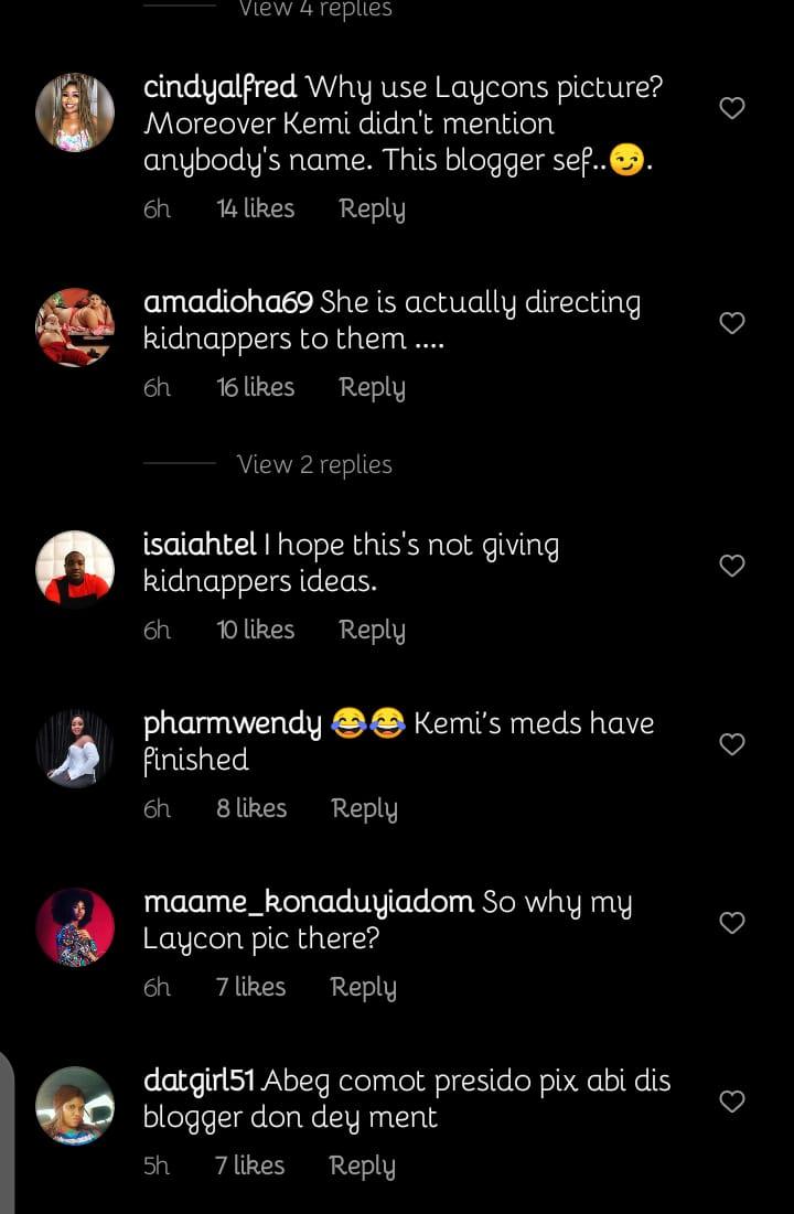 Kemi Olunloyo kidnap Laycon