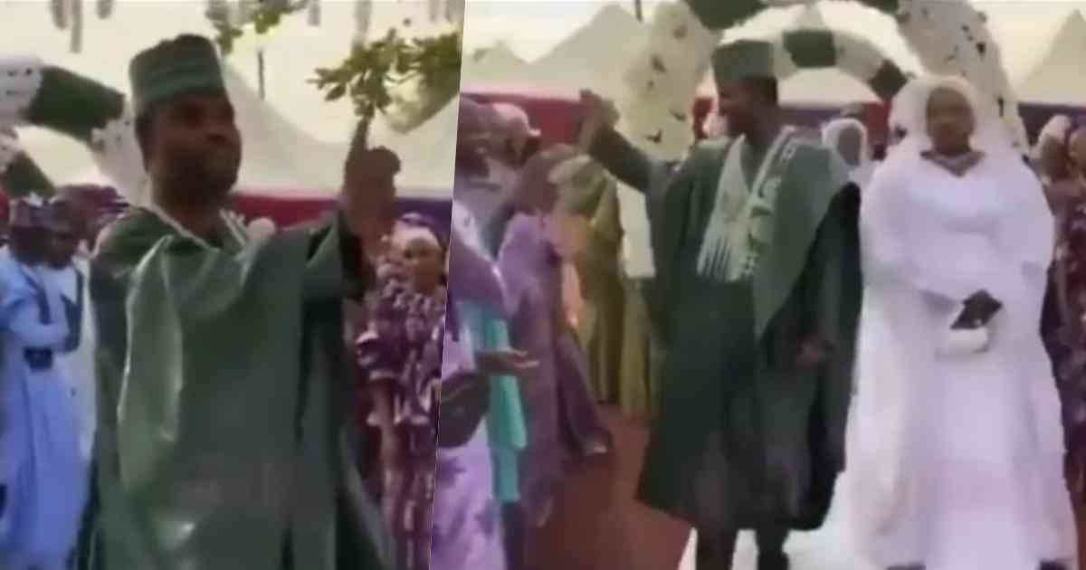 "I'm warning you MC" - Groom says as he refuses to dance on his wedding day (Video)