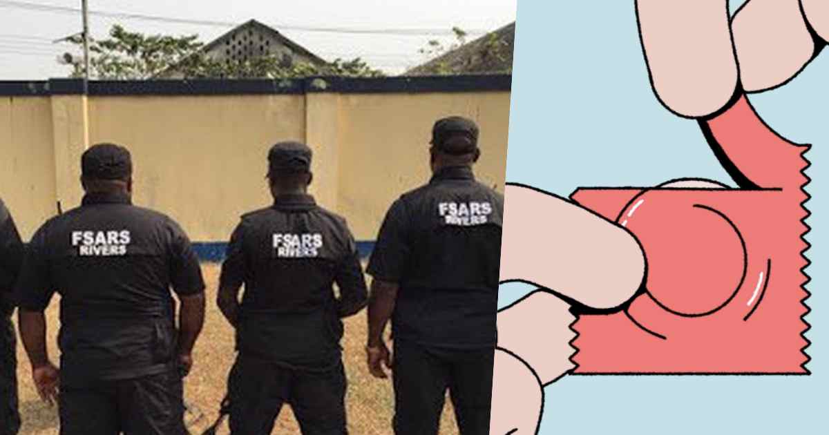 Man cries out after getting arrested by SARS over possession of 'condom'