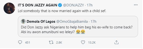 Don Jazzy responds to questions about his marriage at age 20