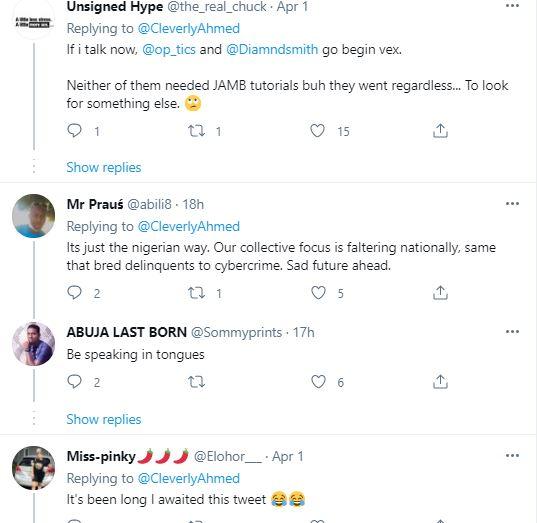 Reactions as man says "JAMB lesson centres are basically physical h00kup sites"