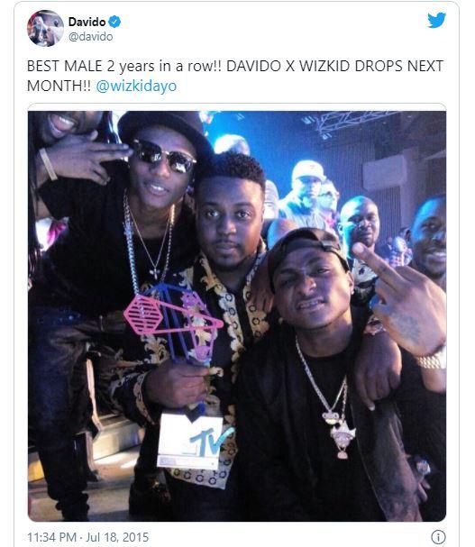 "He was high then" - Davido dragged over song feature with Wizkid that is yet to drop 