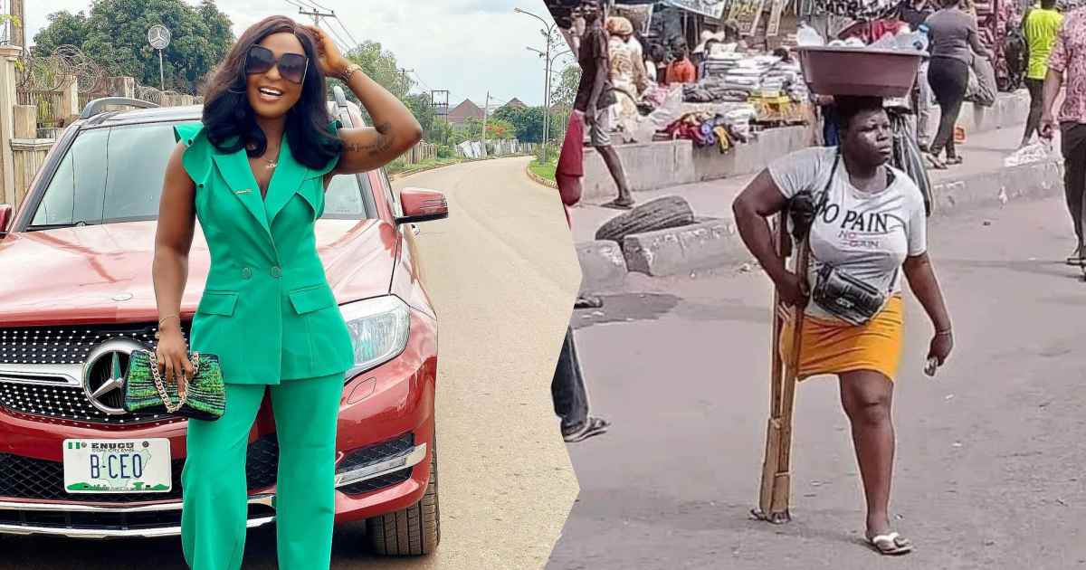"Give her the money" - Blessing Okoro reacts to claims that amputee 'pure water' seller lied