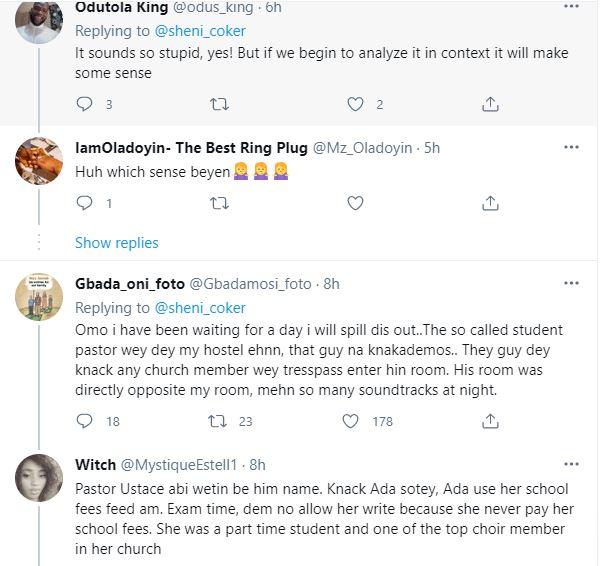 Man condemns ladies who cook for pastors who are students like them